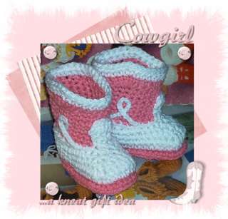 Boutique Kneat Heaven Crochet Cowgirl Cowboy Boots Baby Booties  