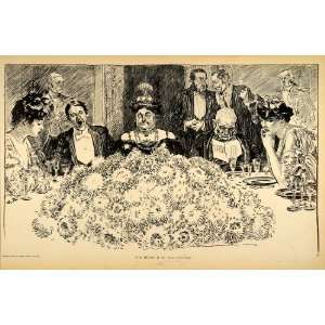  1906 Charles Dana Gibson Girl Dinner Party Guests Print 