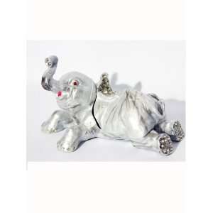  Elegant Bejeweled Metal Elephant Pill Box Pill Box Toys & Games