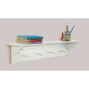  Ukid Lindsey Scalloped Wall Shelf with 4 Pegs, White