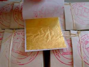 10 gold leaf sheets 24 K   999/1000 Real Gold  