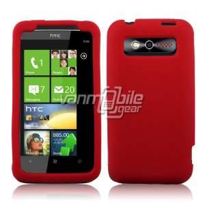 VMG Red Premium Soft Silicone Rubber Skin Case for HTC Trophy 