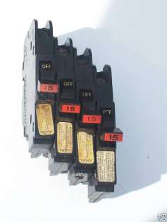 Federal Pacific 15 amp (Thin) circuit breakers   ( 4 )  