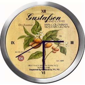  GUSTAFSON 14 Inch Coffee Metal Clock Quartz Movement 