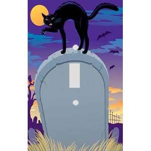  Halloween Cat on Tombstone Decorative Switchplate Cover 