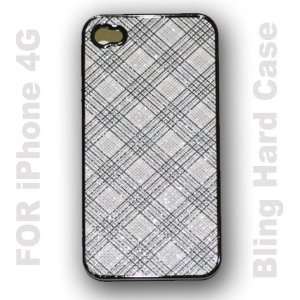  Bling Bling Plaid Hard Case Cover for Apple Iphone4 4g 