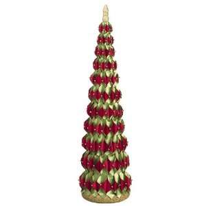  24 Ribbon Topiary Tree Green Red (Pack of 2): Home 
