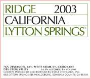 Ridge Lytton Springs Zinfandel 2003 