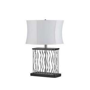  COMPLEMENTS   LAMP Wavy Wire Lamp with Black Base 