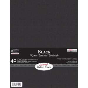  Paper Company Textured Cardstock Value Pack 8.5x11 40/Pkg Black 