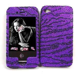   ZEBRA CRYSTALS BLING PROTECTOR CASE FITS IPHONE 4 4S (08)  
