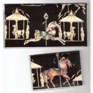   Set Made with Carousel Horse Merry Go Round Fabric 
