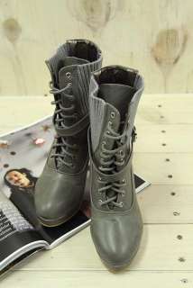 New Lace Up Buckle Strap Punk Ankle Boots Shoes AU SZ  