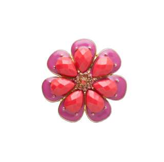 Lindsay Phillips Suri Shoe Snaps Pink Coral Stones Flower Shape 