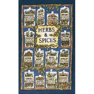  Herbs & Spices Linen Tea Towel: Kitchen & Dining