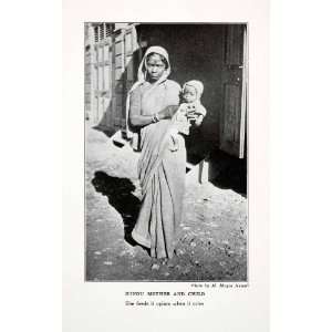  1927 Print Portrait Hindu Mother Child India Tradtional 