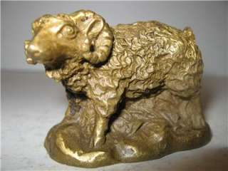 Bronze Statue Chinese Zodiac Goat Ram Sheep Feng Shui  