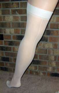LEG MAN?!! White Cuban Heels Stockings Extra Long Plus  