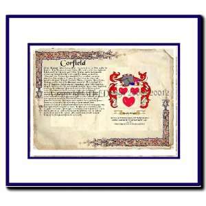  Corfield Coat of Arms/ Family History Wood Framed