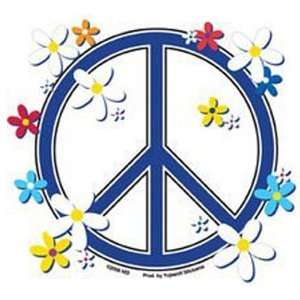  Peace Sign w/ Colorful Daises Decal Sticker: Beauty