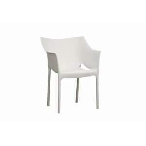  White Plastic Arm Chair Set of 2: Home & Kitchen