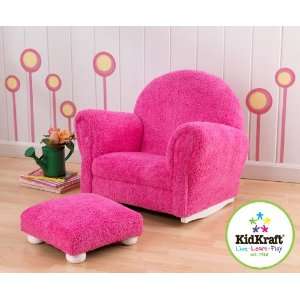  Bubble Gum Chenille Upholstered Rocket & Otto with 
