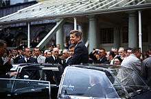   Kennedy in motorcade in the Republic of Ireland on June 27, 1963