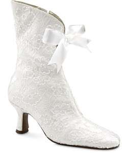 VICTORIA White Lace Bridal Boots  