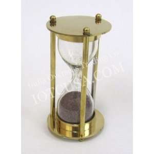  Brass Sand Timer Hourglass, 3 1/2 Inches Tall, Approx. 1 