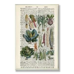   Green Vegitables on Dictionary Page Wall Plaque
