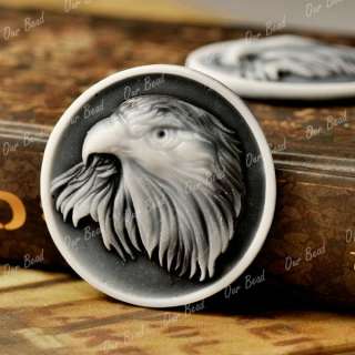 Round crafted eagle head resin cameos 40mm RB0724  