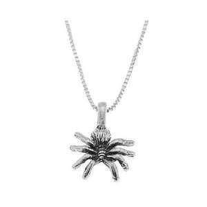    Sterling Silver One Sided Tarantula Spider Necklace Jewelry