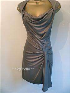   16 Taupe Draped Jersey Smart Day  Evening Party Fitted DRESS UK  