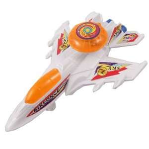   Children White Orange Plastic Flashlight Airplane Toy: Toys & Games