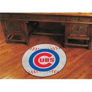 Chicago Cubs Baseball Shaped Area Rug Welcome/Door Mat  