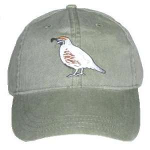  Gambels Quail Embroidered Cotton Cap Patio, Lawn 