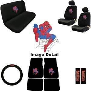 Spider Man Marvel Comics Auto Accessories Interior Combo Kit Gift Set 