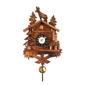    German Black Forest Clock   Carved Deer and Trees: Home & Kitchen