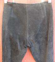   Designer BEBE Lined Black Leather Suede Pants w 5 Bottom Zippers sz 2