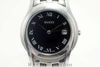 Authentic Vintage Gucci Date Unisex Quartz Stainless Steel Wrist Watch 