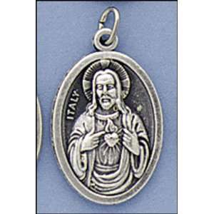   Jesus Mount Carmel Pray for Us Medal Silver Oxidized 