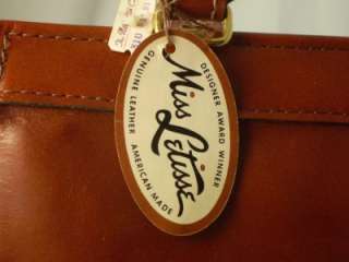 vtg 60s Miss Letisse brn leather Dr bag satchel purse  