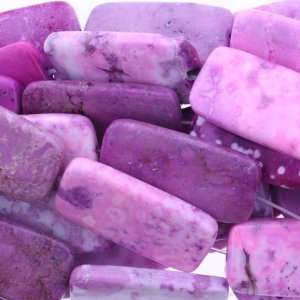 Purple Coral Agate  Rectangle Plain   30mm Height, 15mm Width, No 