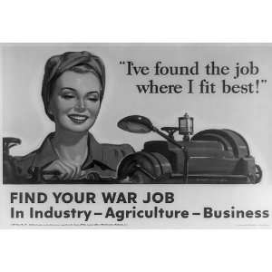 com Ive found,job where,fit best,war,employment,industry,agriculture 