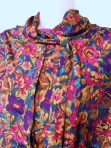 Silky Multi Colored Blouse Shirt LAURA & JAYNE ~ Sz 14  