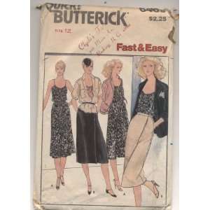  Vintage Butterick Fast and Easy Misses Jacket, Blouse, Top 