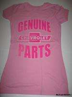 Medium Juniors Graphic Tshirt Shirt Pink Chevrolet Genuine Parts NEW 