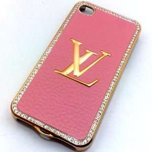  Designer Iphone LV 4/4s Hard Bling Leather Case with Shell 