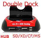 Twin SATA HDD HD dock/Docki​ng station SD​/CF+HUB E ​SATA