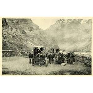  1906 Print Coach Luggage Andes Mountain Chile Las Cuevas 